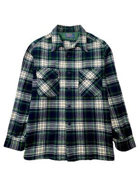 VTG 70s Pendleton Board Shirt Men’s L Campbell Tartan Plaid Flannel Virgin Wool